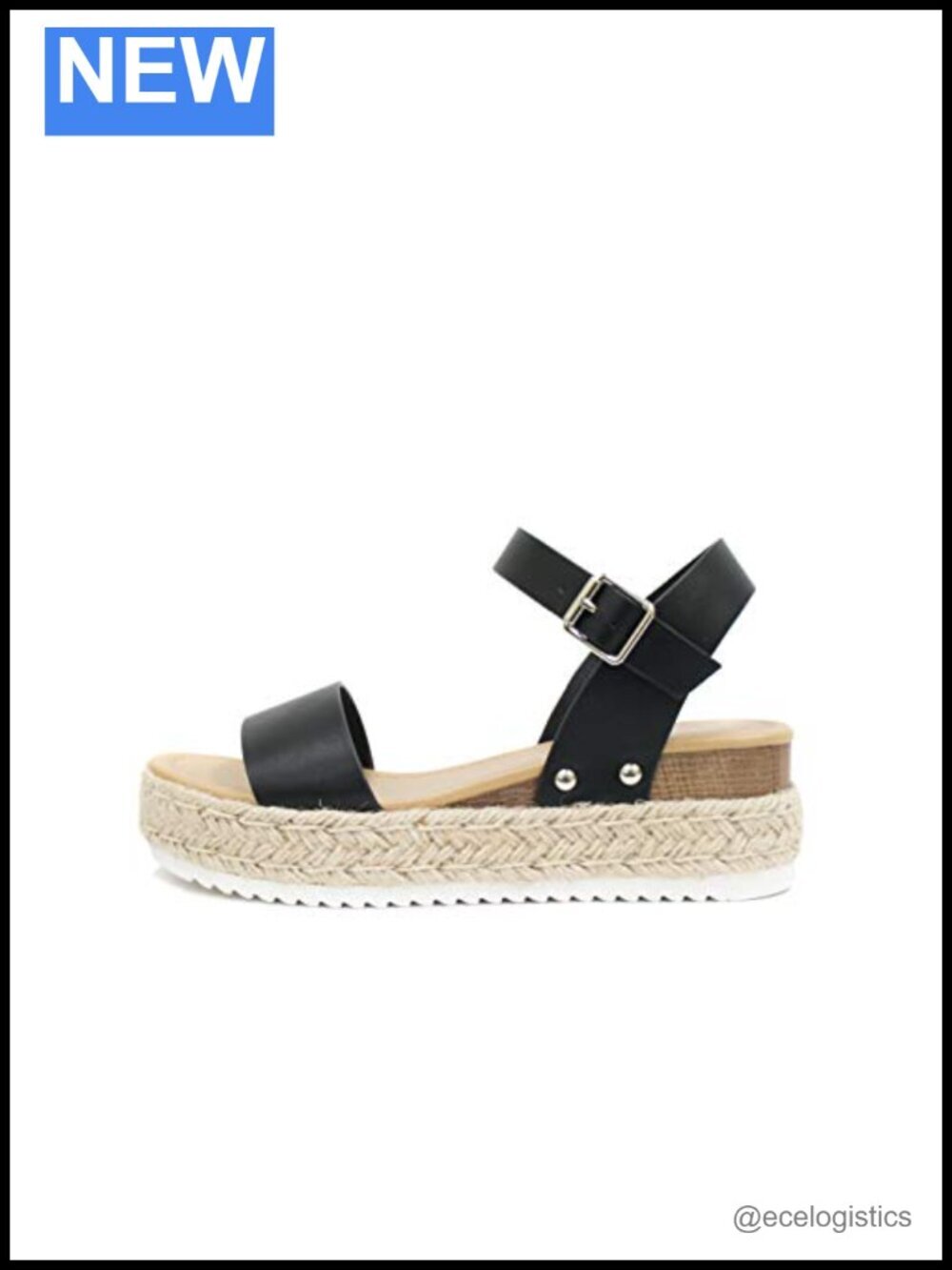 Open Toe Ankle Strap Platform Espadrille Wedge Sandal